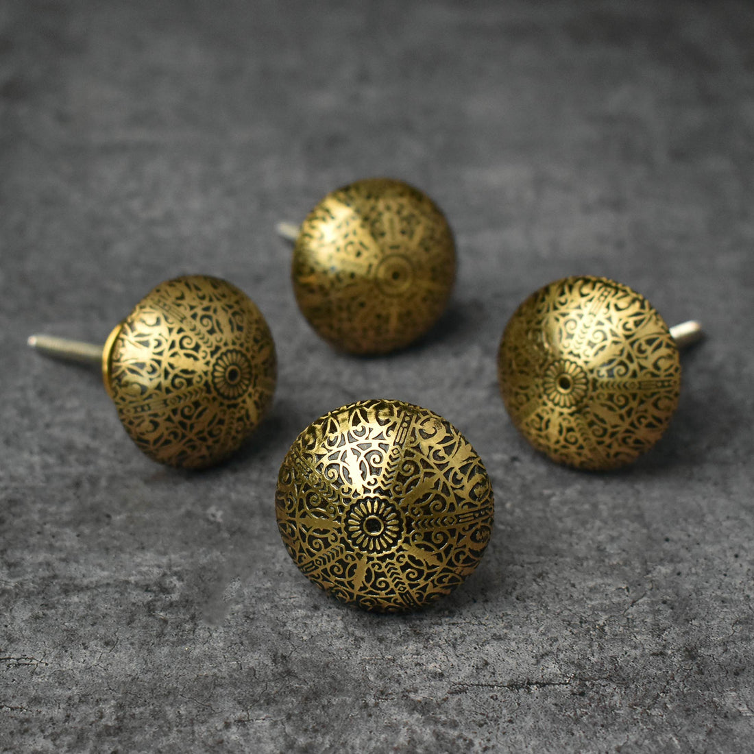 Nizam Etched Brass Cabinet Dresser Knob