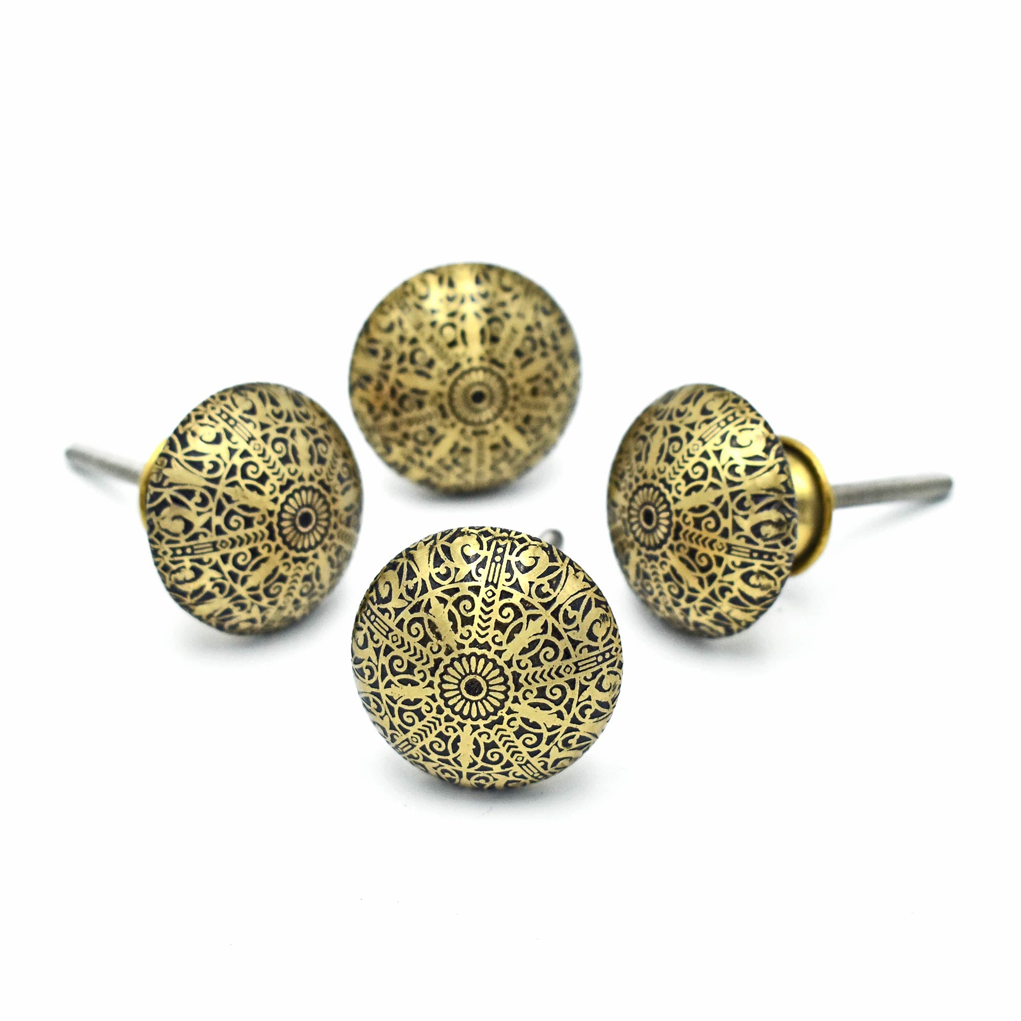 Nizam Etched Brass Cabinet Dresser Knob