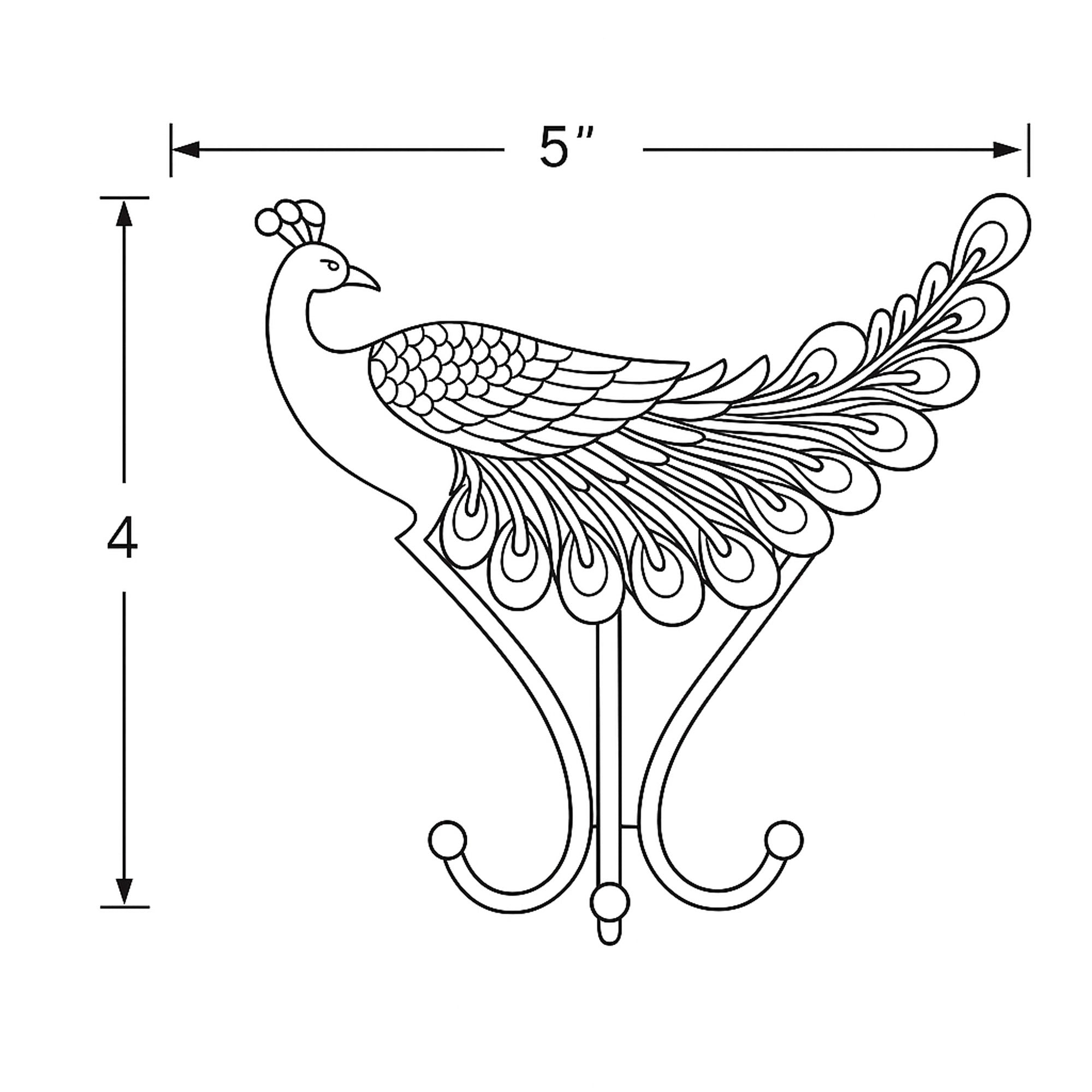 Varnamayi Gold Peacock Keys Hook Hanger