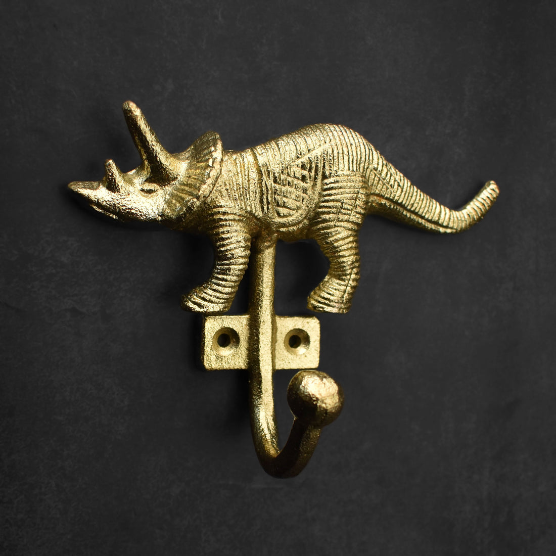 gold triceratops wall hook