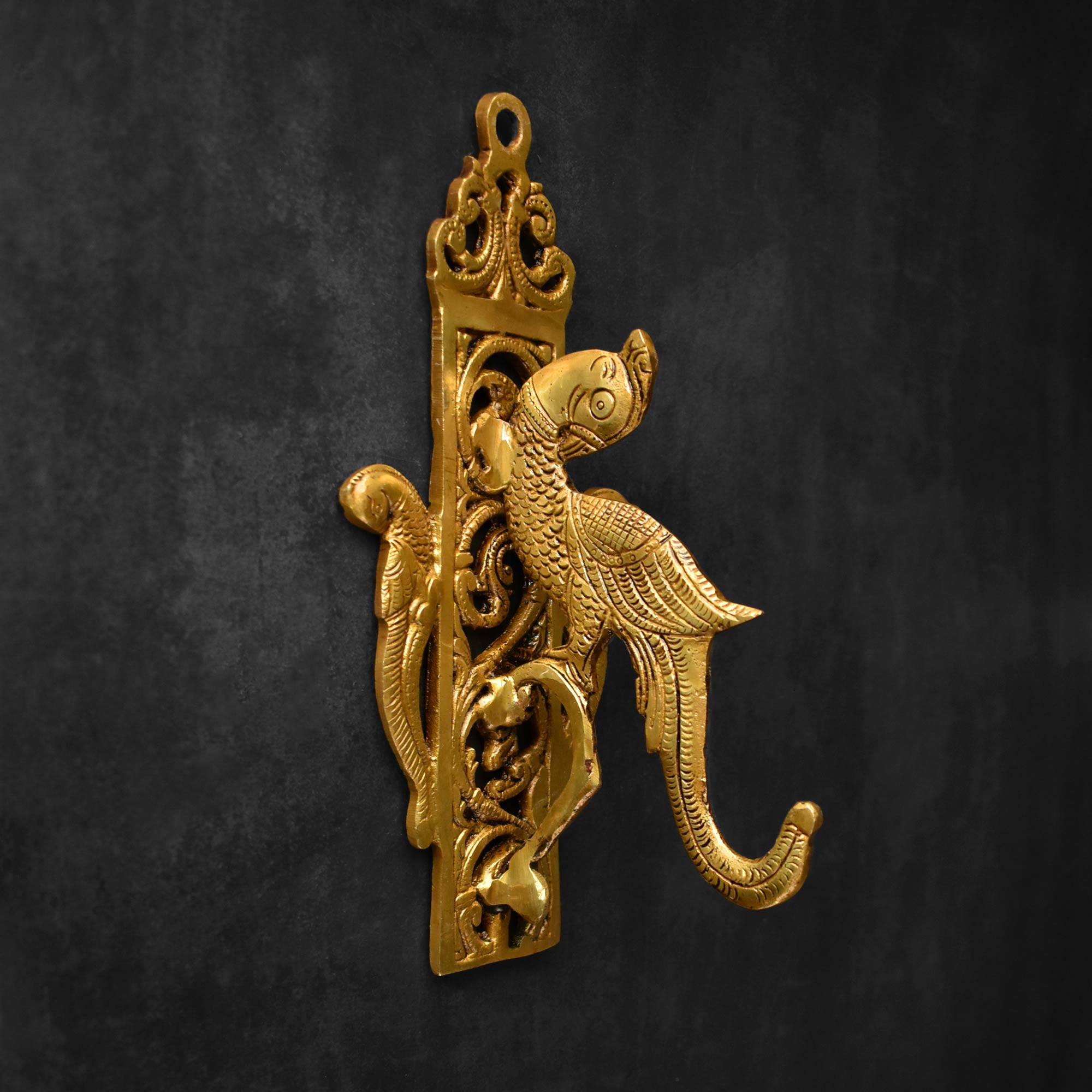 brass peacock wall hook