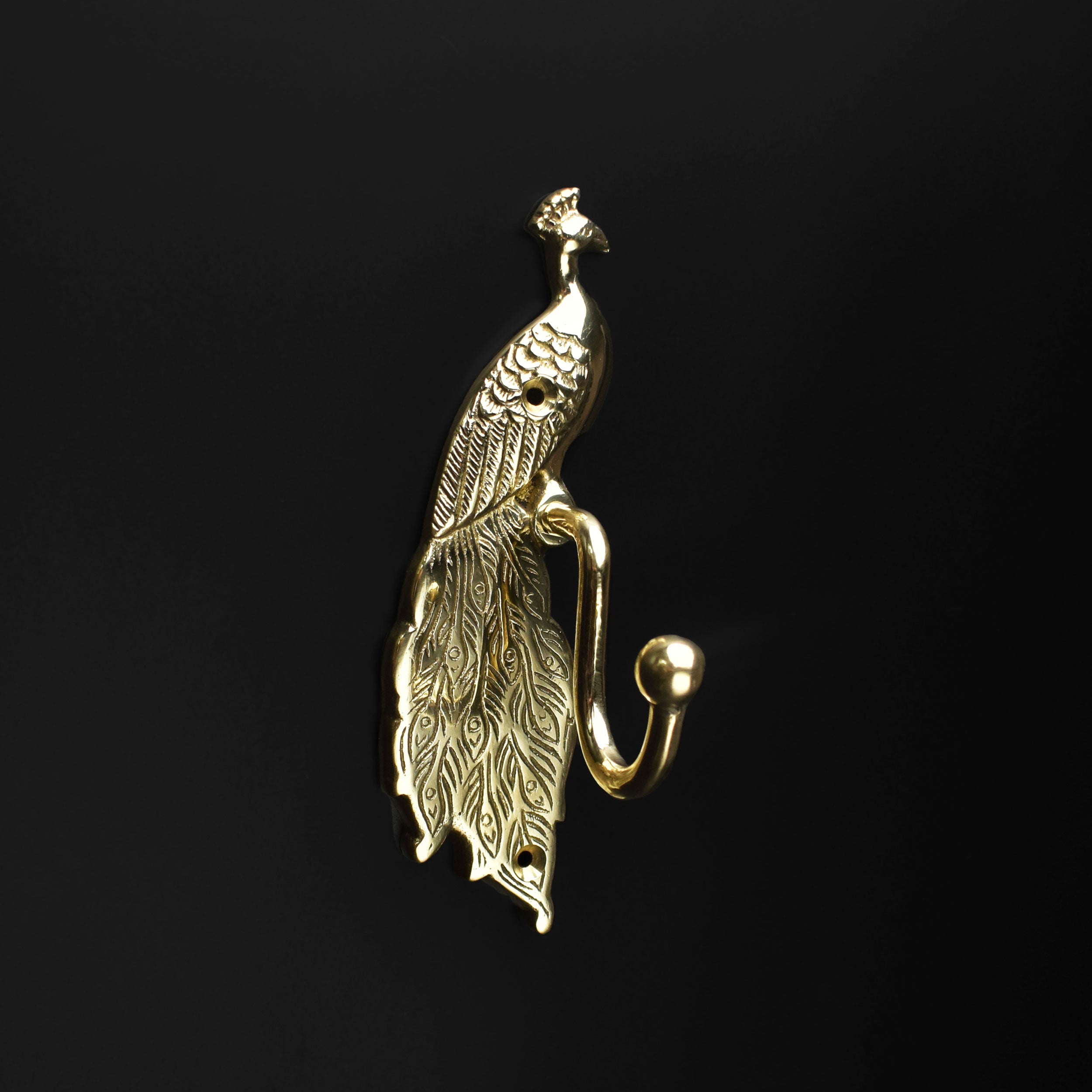 Indrani Brass Peacock Towel and Wall Hook