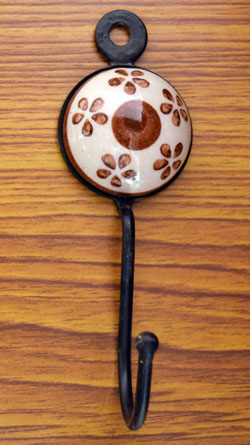 Croydon Floral Ceramic Coat Wall Hook and Keys Hanger