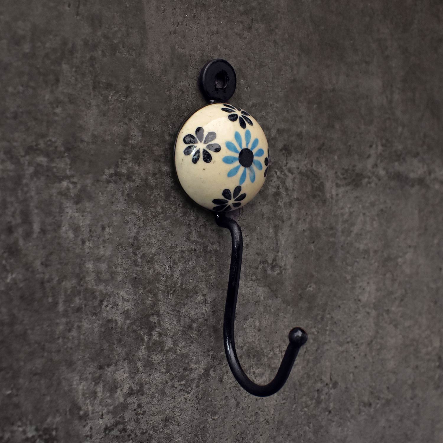 Wandsworth Floral Ceramic Wall Hook and Keys Hanger