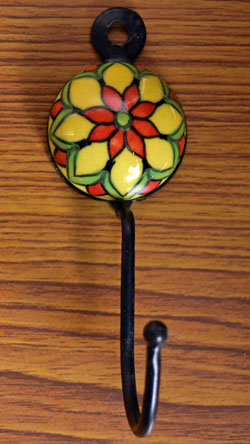 Merton Floral Ceramic Wall Hook and Keys Hanger