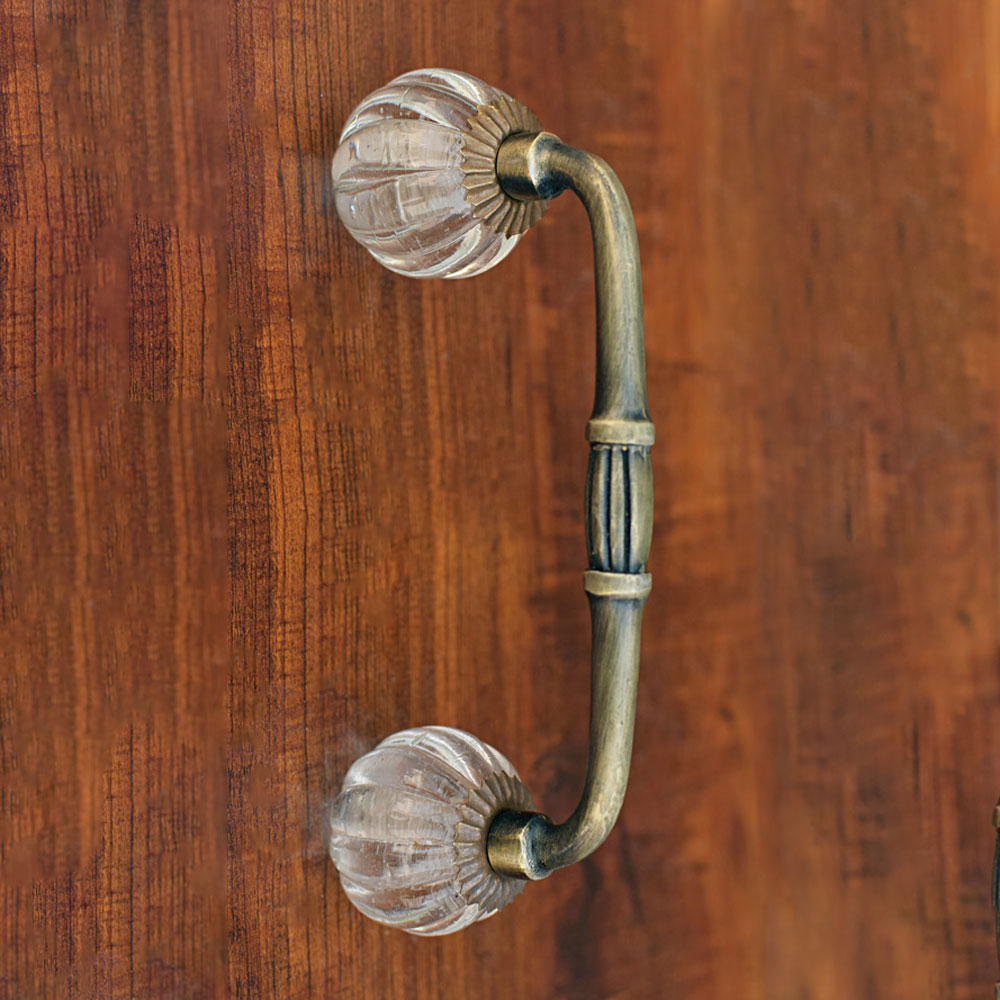 Kwanza Wedged Glass Knob Antique Cabinet Door Handle