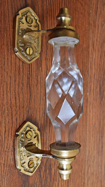 Ankara Clear Glass Brass Cabinet and Cupboard Door Handle