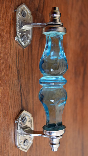 Karaganda Blue Glass Silver Cabinet and Drawer Handle
