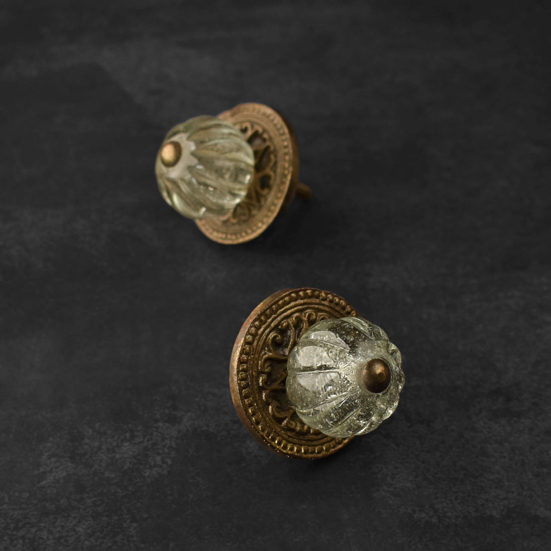 Cervino Hazy Melon Glass Cabinet Door Knob and Pull