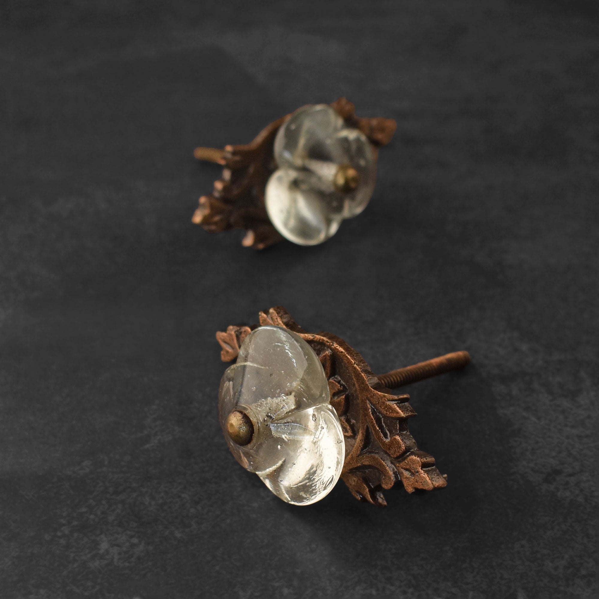 Etna Clear Glass Cabinet Door Knob and Pull