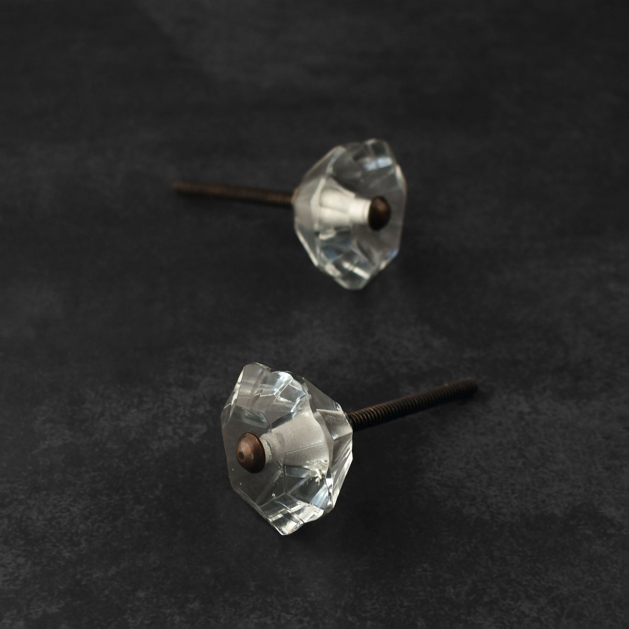 Merneith Diamond Glass Cabinet Door Knob and Pull