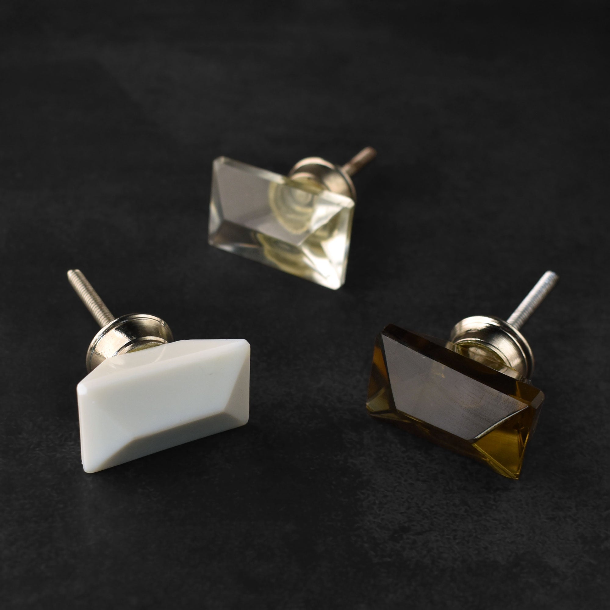 Pepi Pyramid Glass Cabinet and Cupboard Door Knob