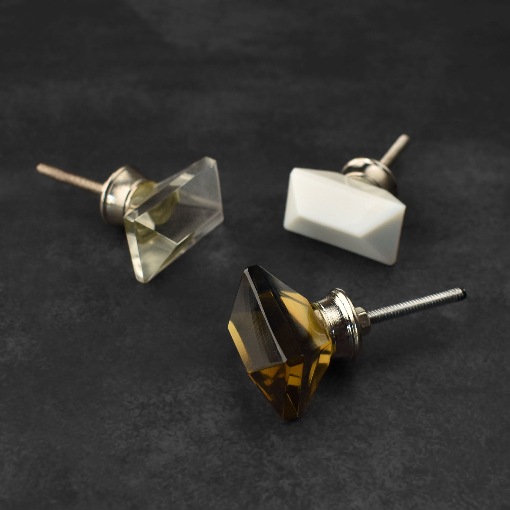 Pepi Pyramid Glass Cabinet and Cupboard Door Knob