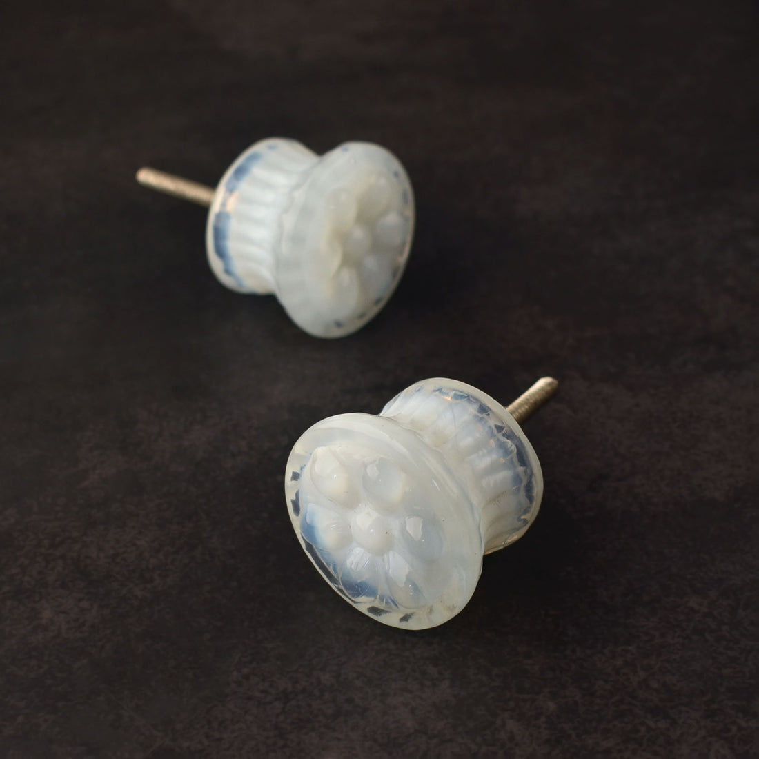 Tiye Milky Glass Cupboard and Cabinet Door Knob