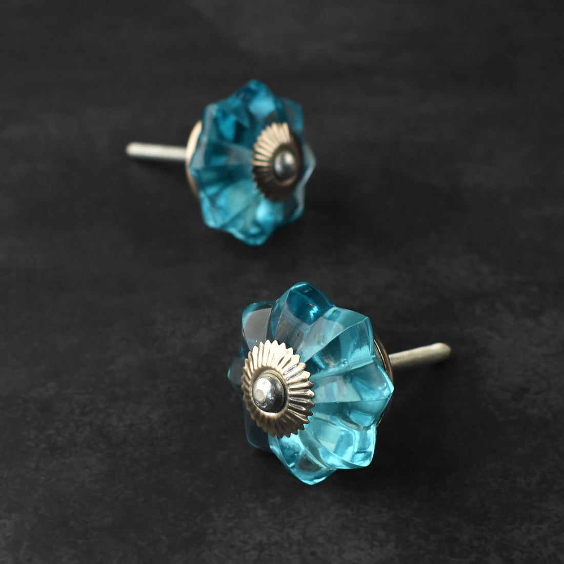 Nitocris Blue Melon Glass Cabinet and Cupboard Door Knob