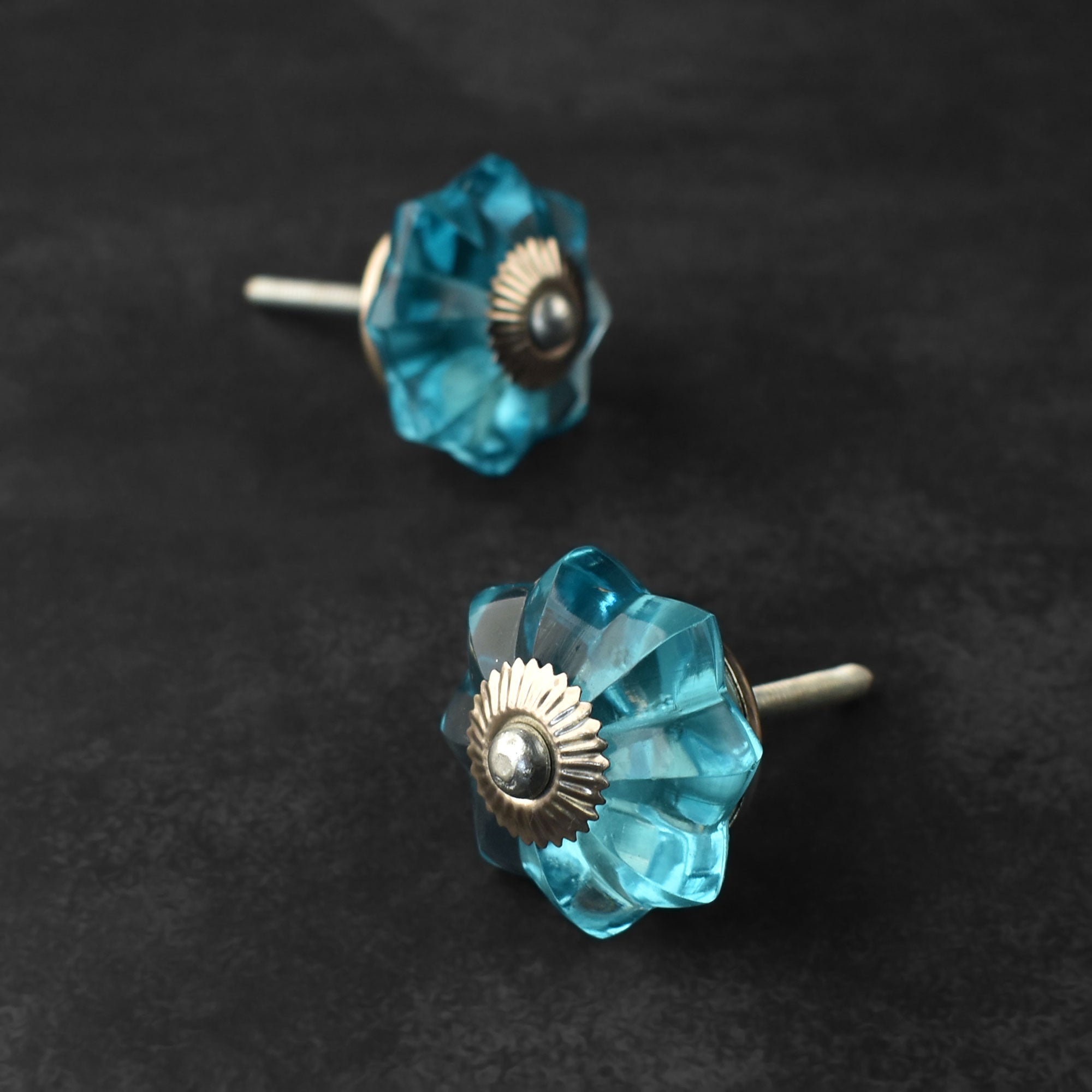 Nitocris Blue Melon Glass Cabinet and Cupboard Door Knob