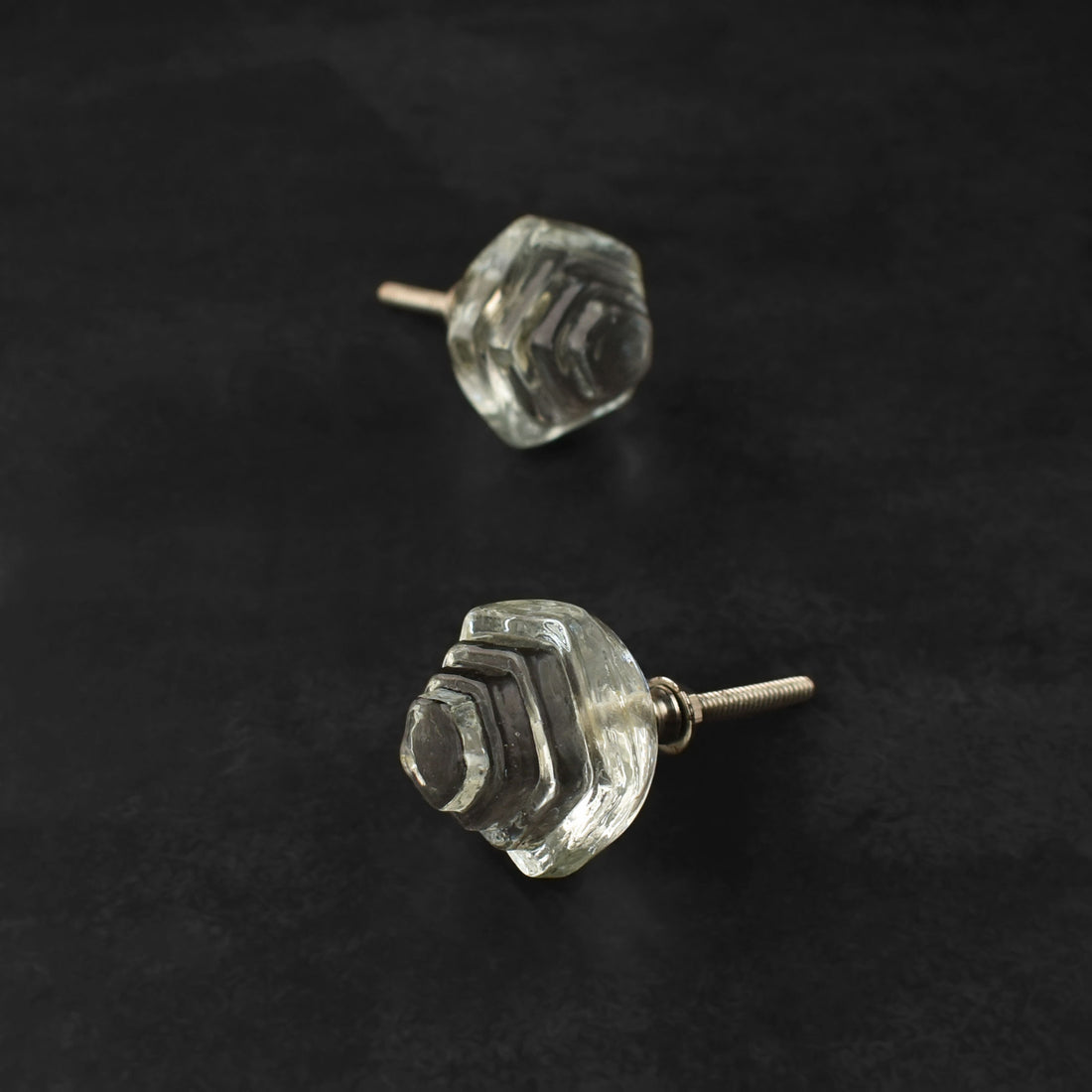 Andromeda Clear Glass Cabinet Knob and Pull