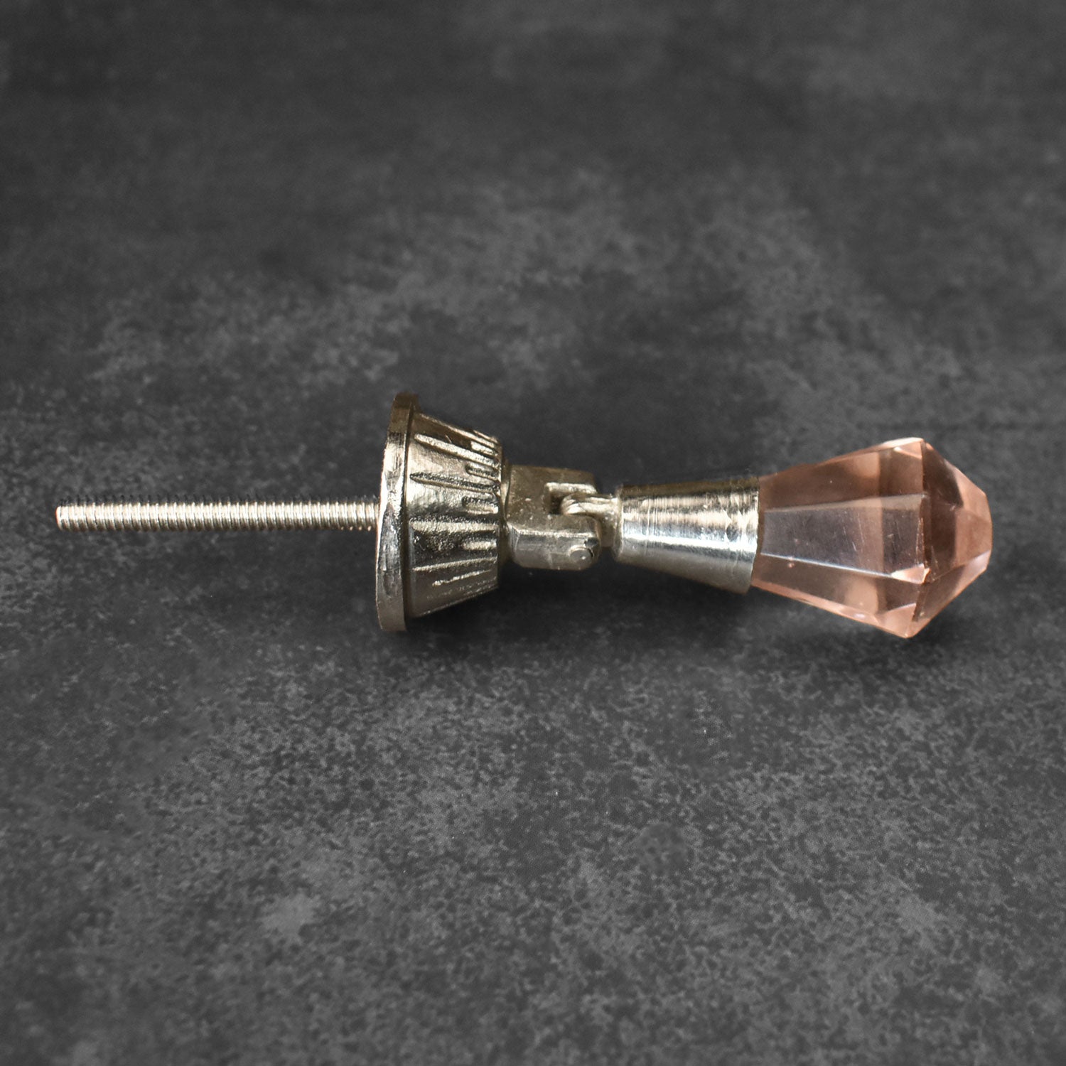 pink glass drawer knob