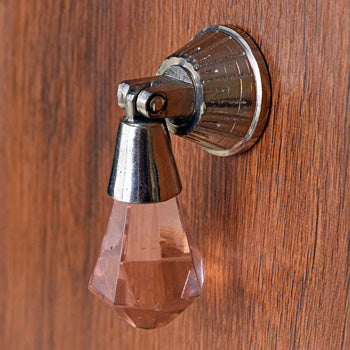 pink hanging glass knob