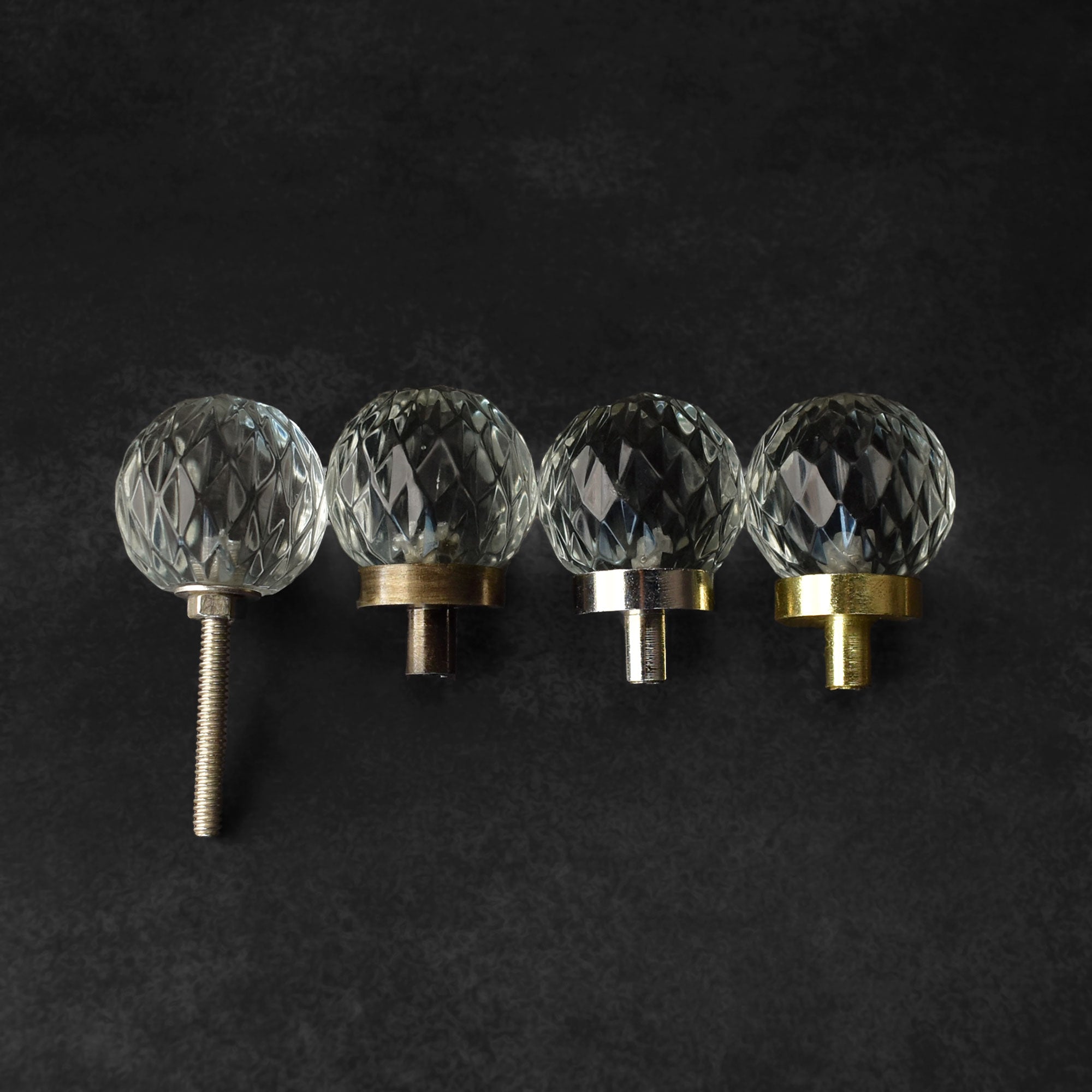 Gauravi Diamond Cut Glass Cabinet Door Knob and Pull