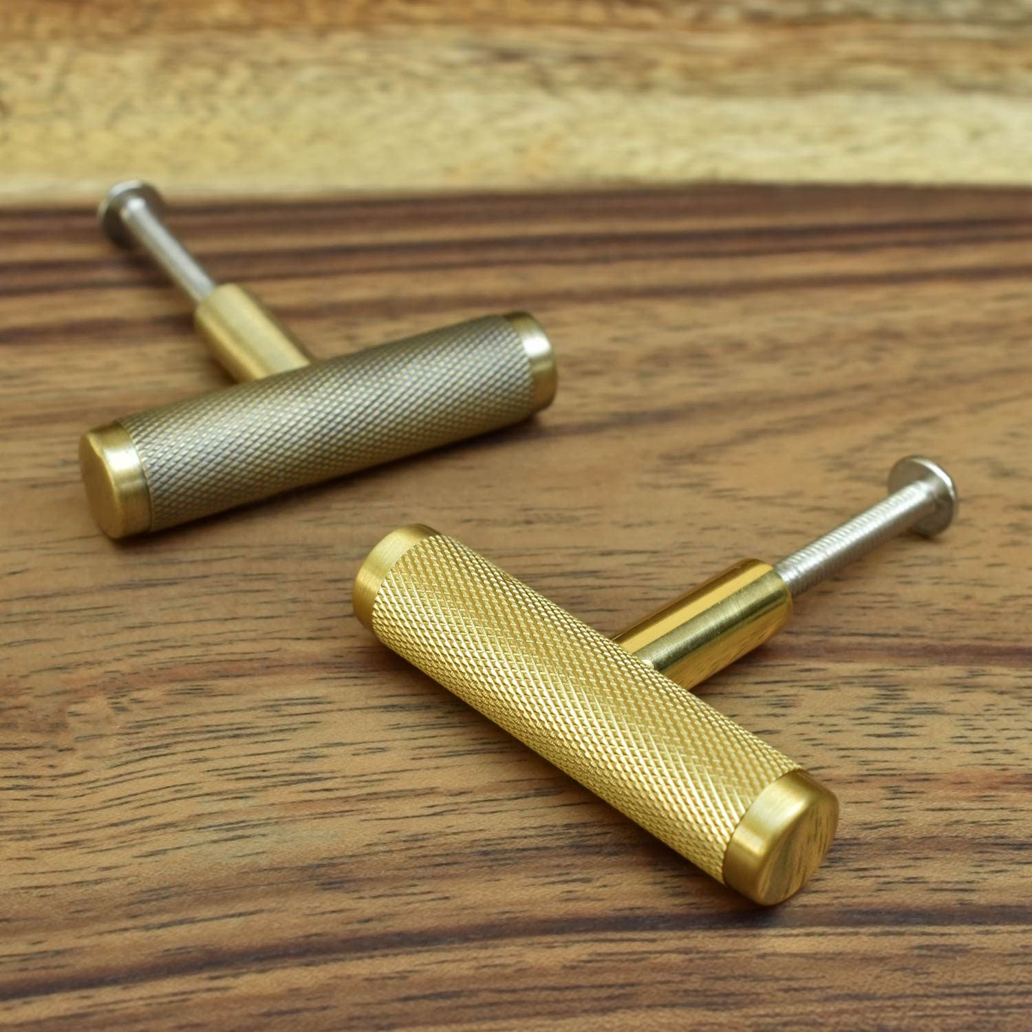 brass t bar knurled knobs