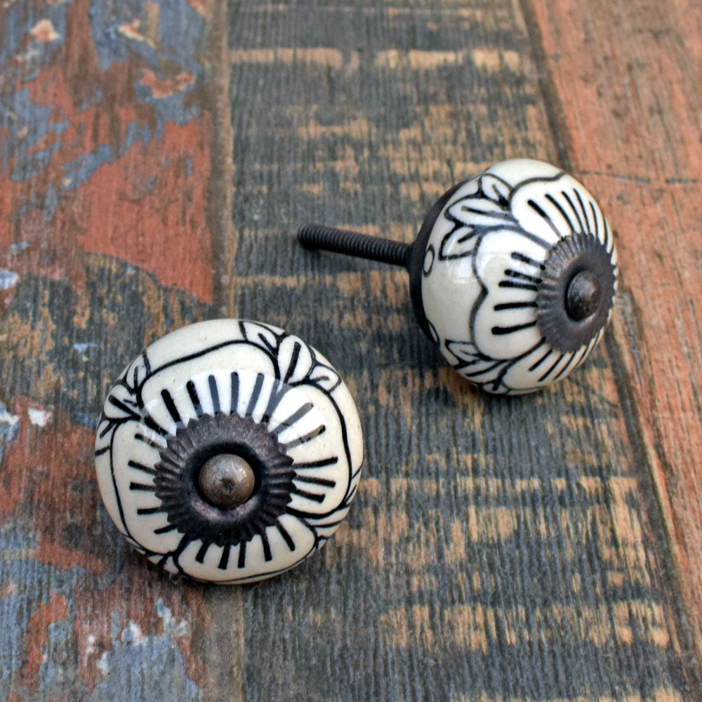 Mistral Floral Ceramic Cabinet Drawer Knob