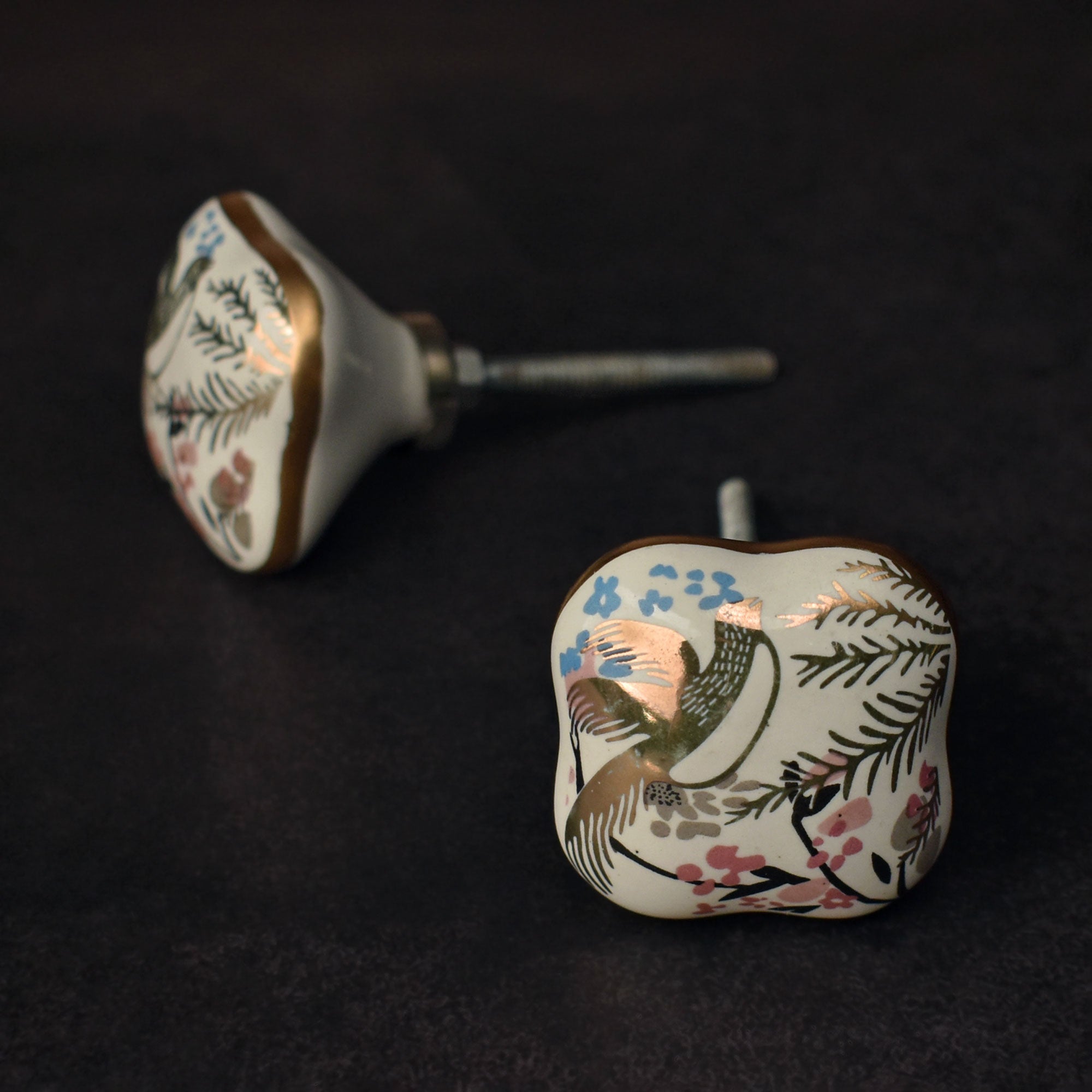 Vasant Gold Garden Ceramic Cabinet Drawer Knob