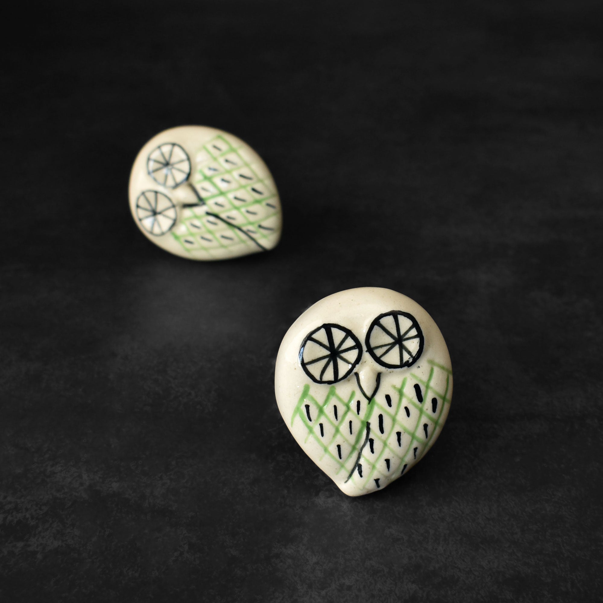 Aveline Owl Ceramic Kids Nursery Cabinet Knob Pull