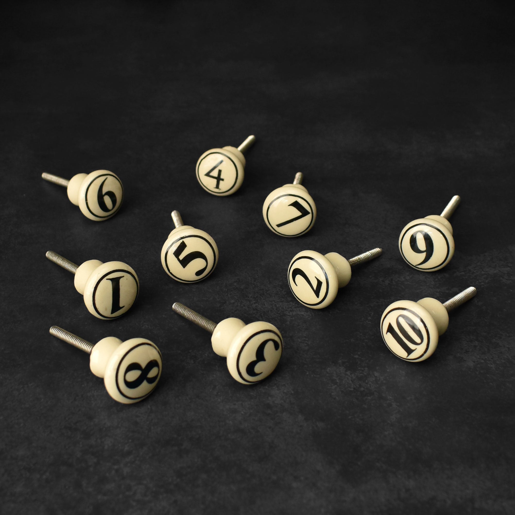 Numera Small Ceramic Numbers Knob