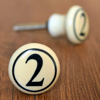 Numera Small Ceramic Numbers Knob