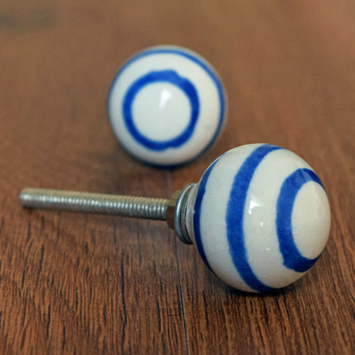 Gradient Blue Stripe Small Ceramic Knob
