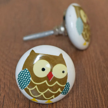 Nightwatch Brown Owl Kids Ceramic Knob
