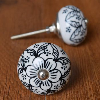 Sahara Black Moroccan Ceramic Drawer Knob