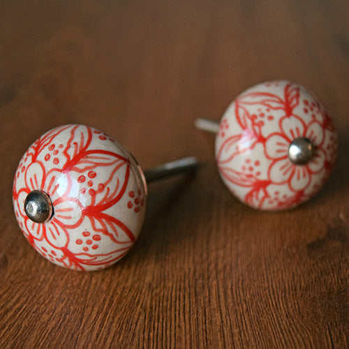 Sahara Red Moroccan Ceramic Drawer Knob