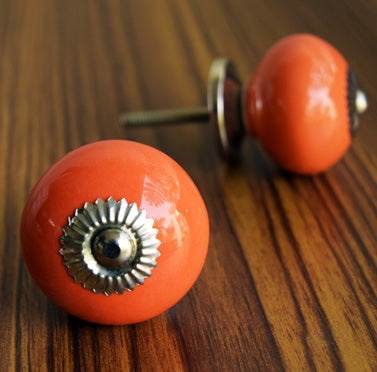 Persimmon Plain Ceramic Drawer Knob