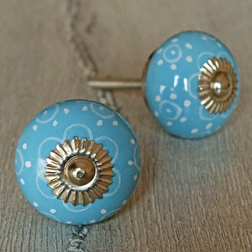 Geranium Bloom Ceramic Cabinet Knob and Pull