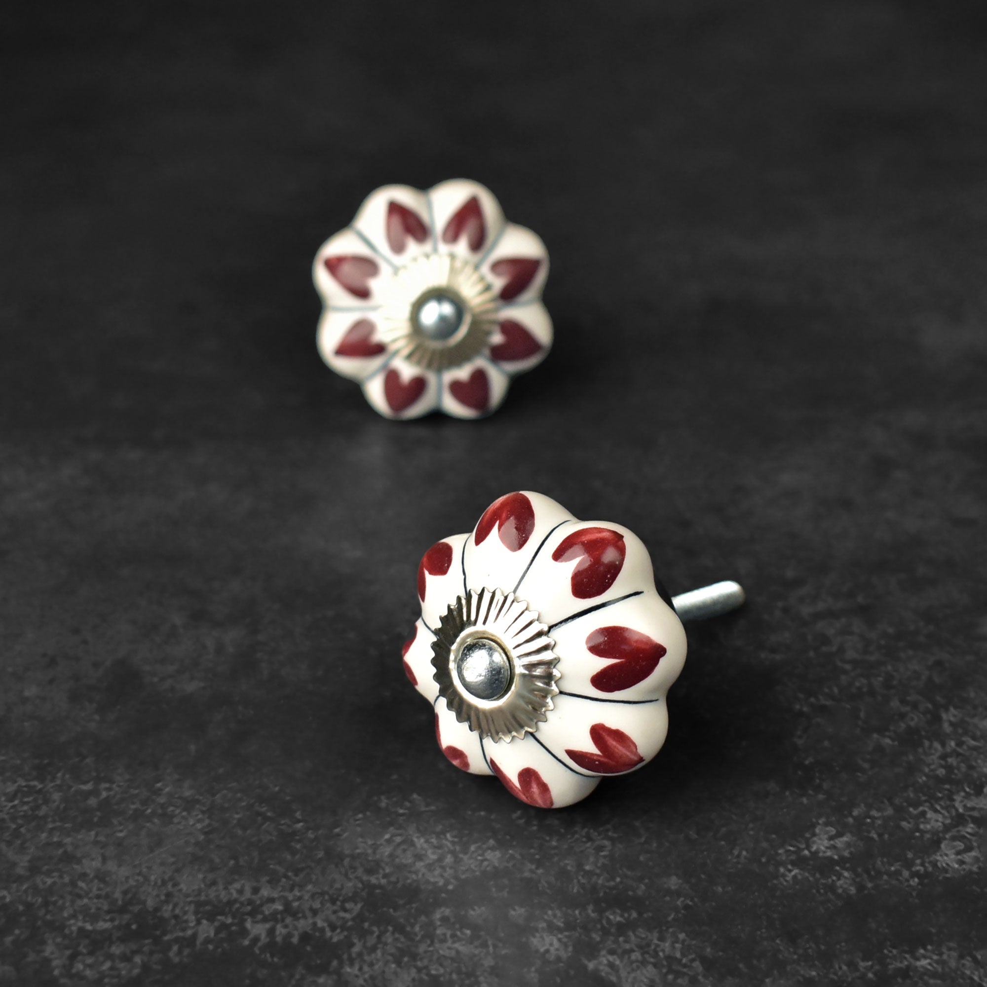 Rosabelle Hearts Ceramic Knob and Pull