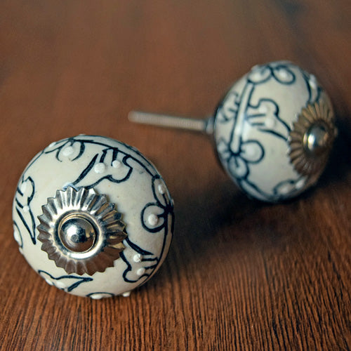 Marquet Floral Ceramic Dresser Drawer Knob