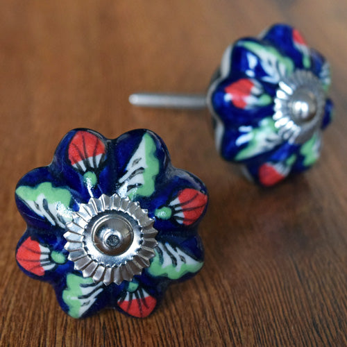 Majolica Colourful Ceramic Dresser Drawer Knob