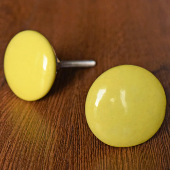 Yolk Yellow Plain Ceramic Dresser Knob