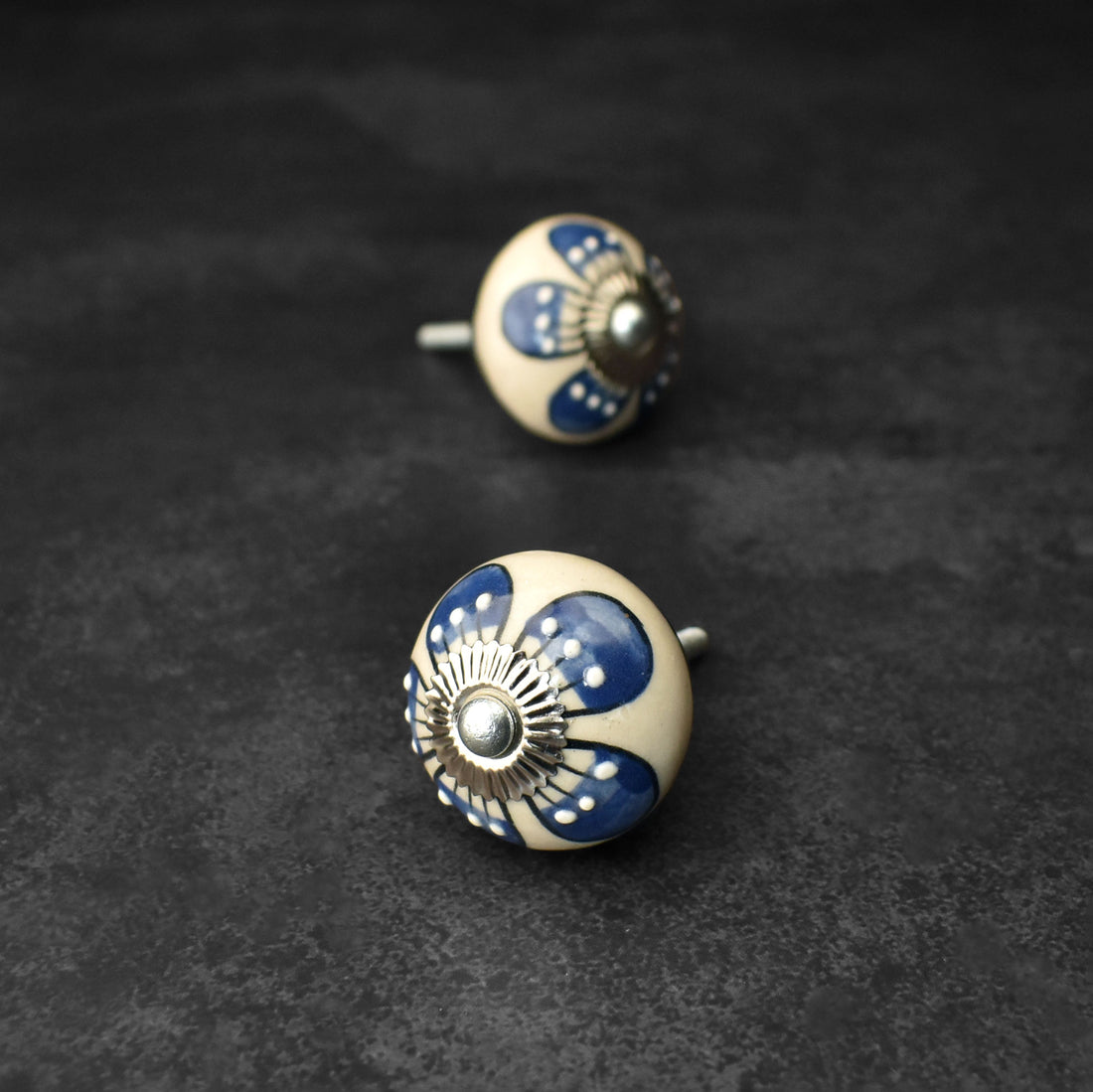 Jacaranda Flower Ceramic Dresser Drawer Knob