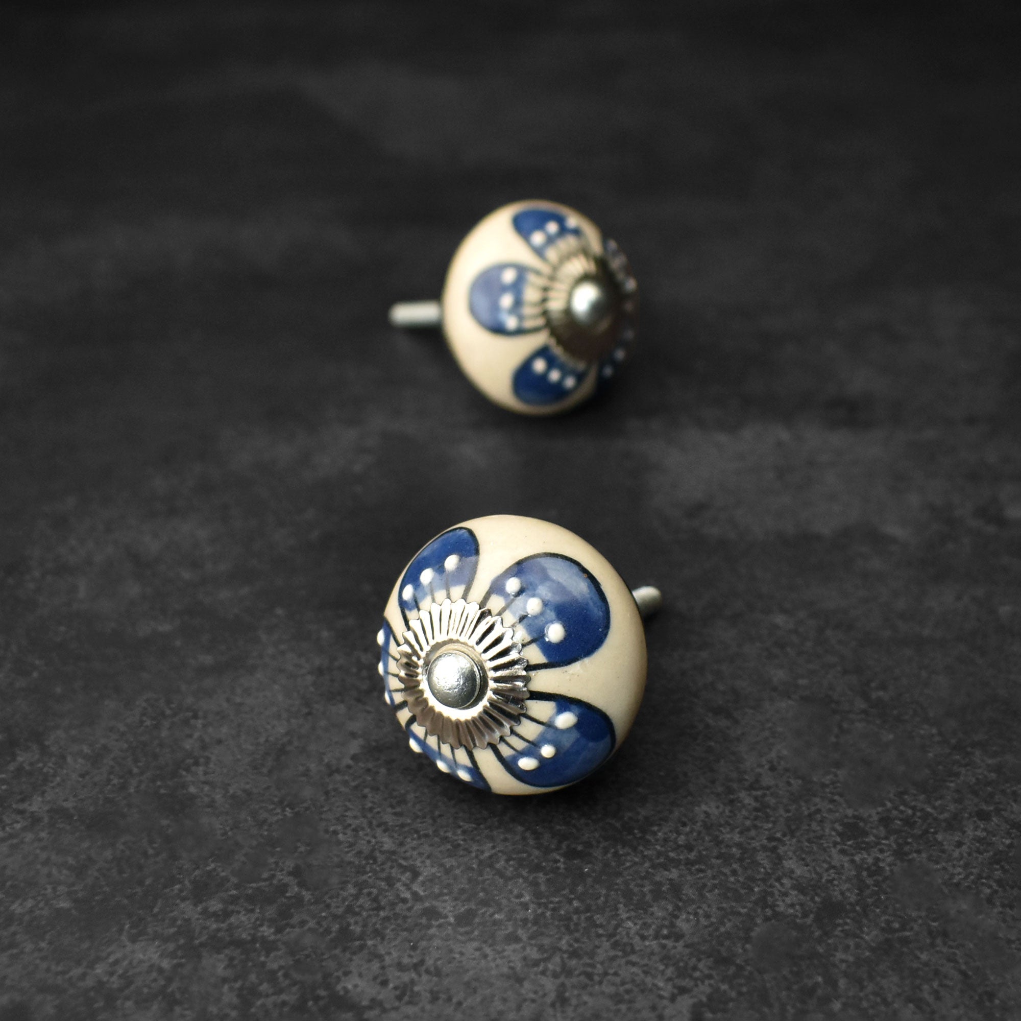 Jacaranda Flower Ceramic Dresser Drawer Knob