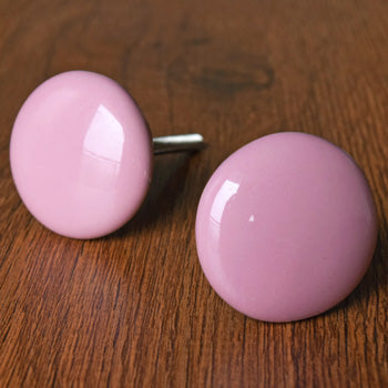 Cerise Plain Pink Ceramic Drawer Knob