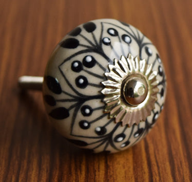 Nerium Floral Hand Painted Ceramic Drawer Knob