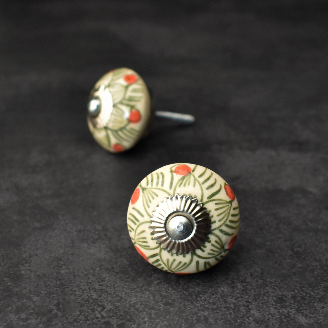 Muguet Floral Ceramic Drawer Knob