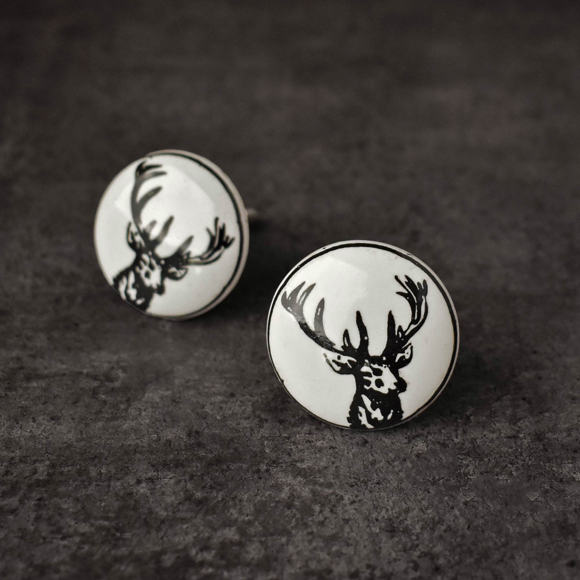 Paladin Stag Ceramic Dresser Knob