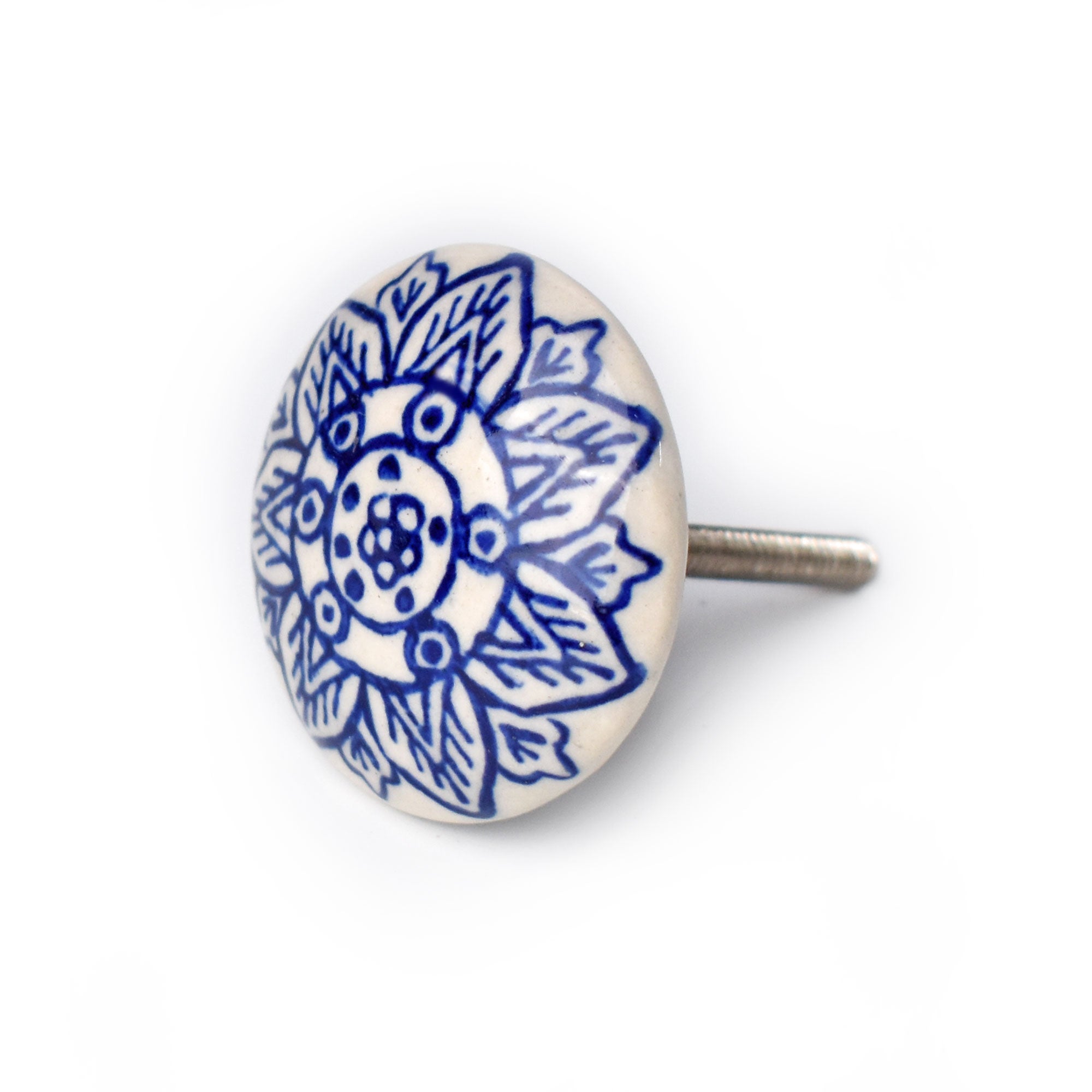 Talavera Blue Ceramic Cabinet Door Knob