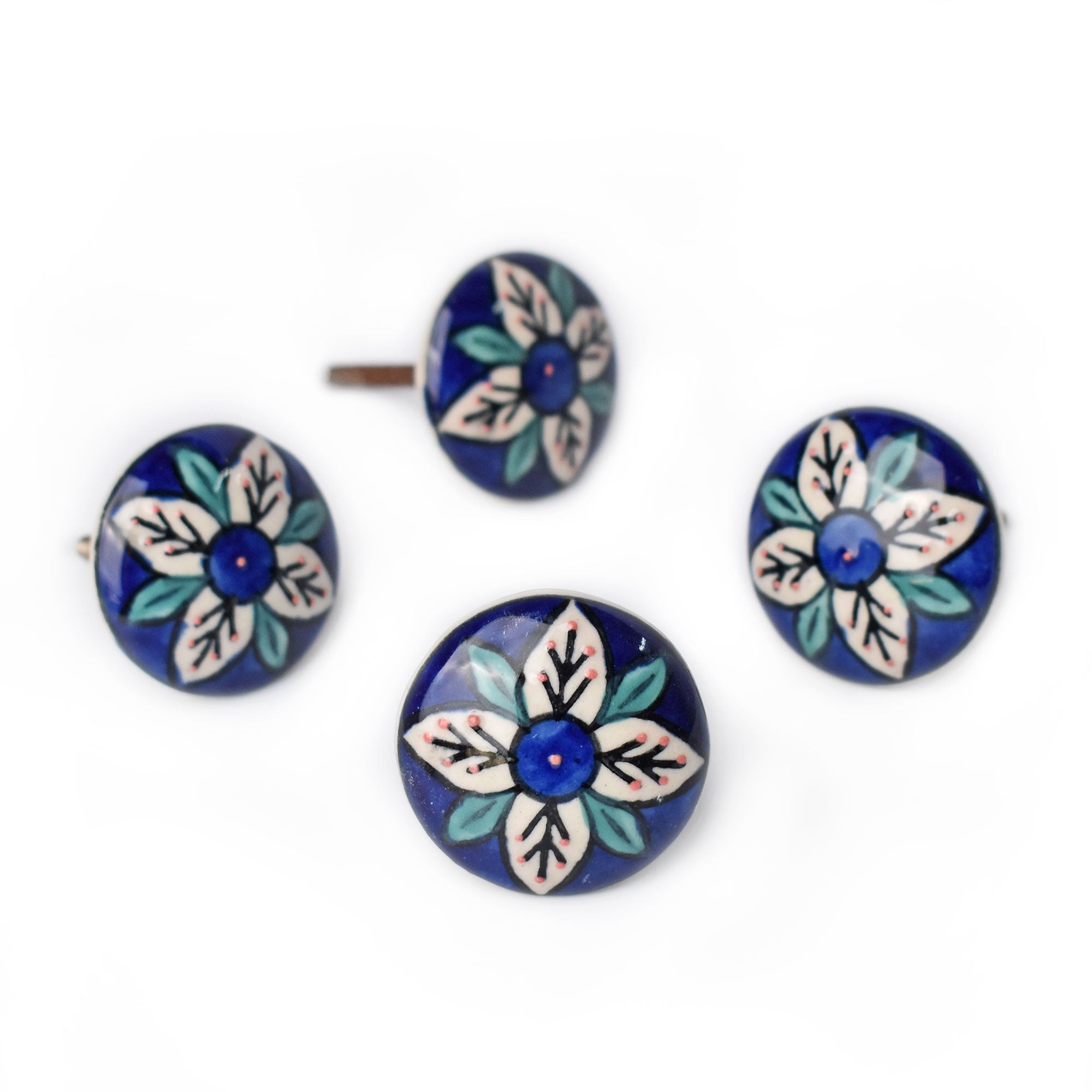 Sweet Pea Sprig Ceramic Kitchen Cabinet Knob