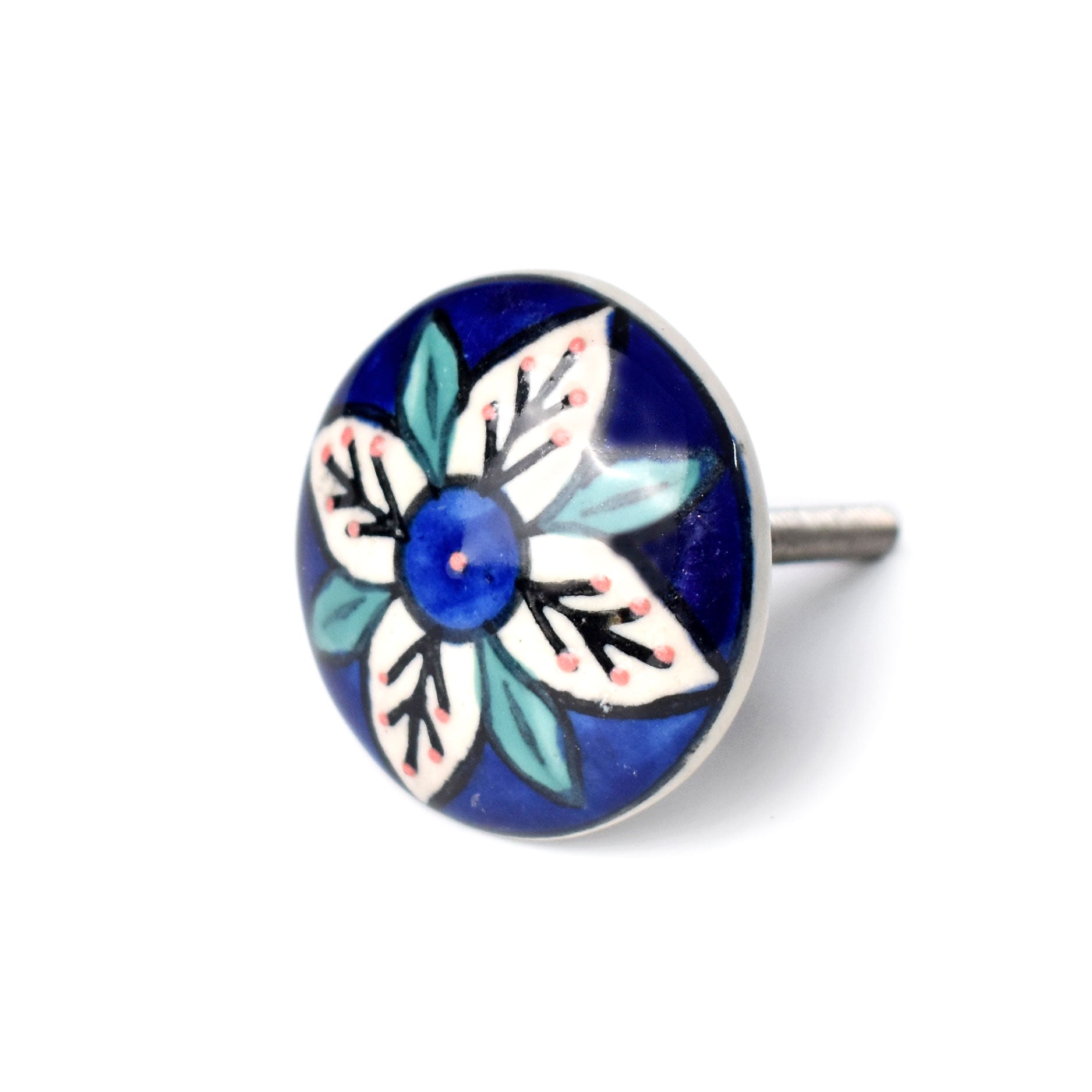 Sweet Pea Sprig Ceramic Kitchen Cabinet Knob