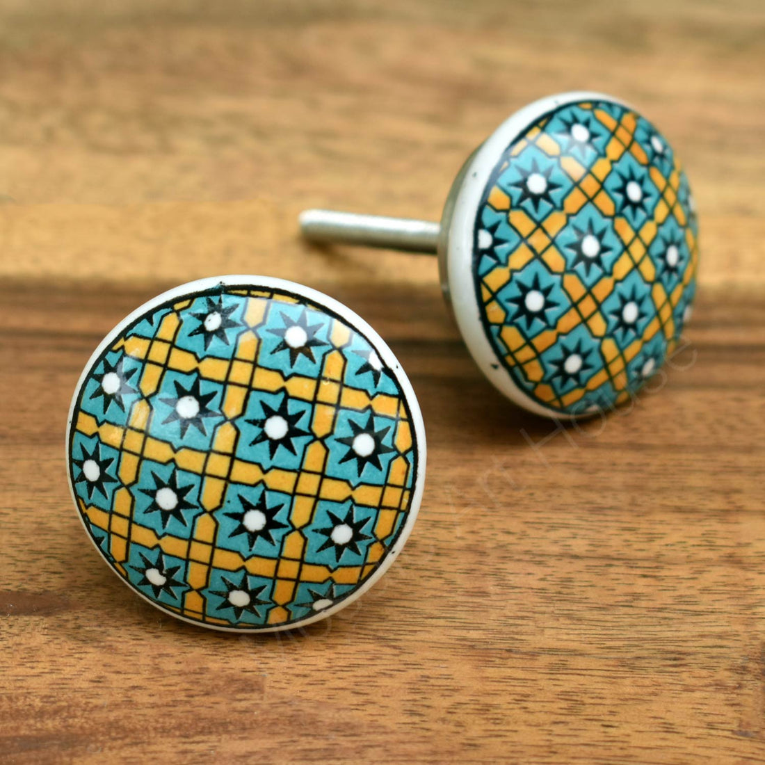 Caribbean Ceramic Cupboard and Cabinet Door Knob